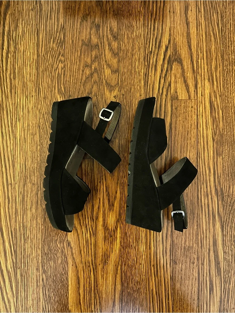 Gabor Women's Black Platform Sandals - Classic Strappy Wedge 8.5 (US) | 6 (UK)